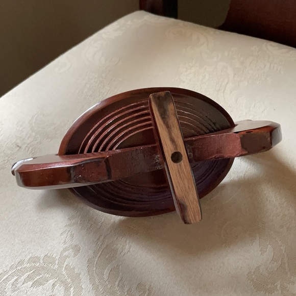 Vintage decorative wooden duck fruit basket, trivet, handmade, great details - Picture 6 of 11